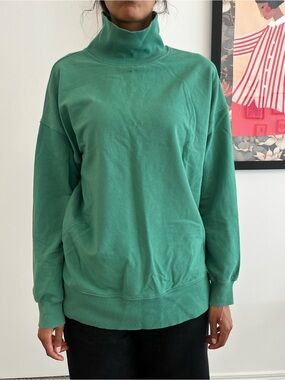 hyba green cotton turtleneck M